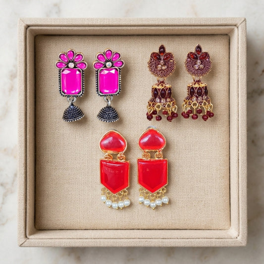 Pink Red Maroon Ethnic set (3)