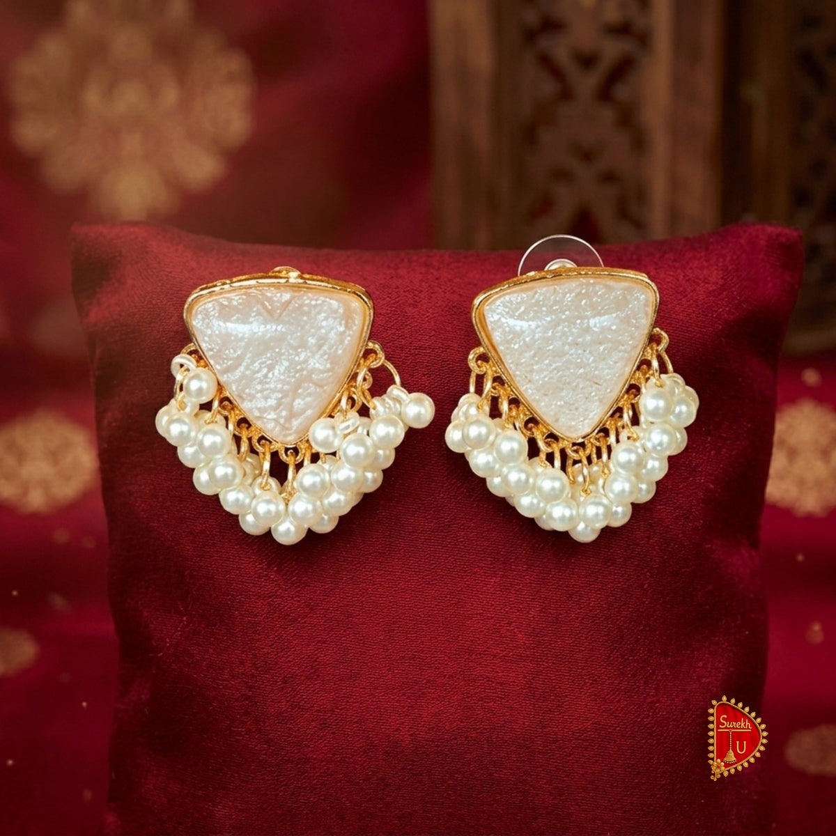 Marble Stud look Pearl Latkan