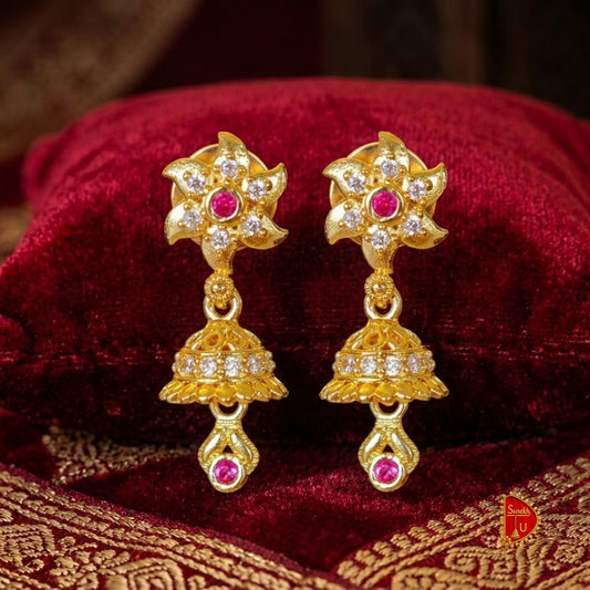 Maharashtrian Floral Chakri Jhumki small