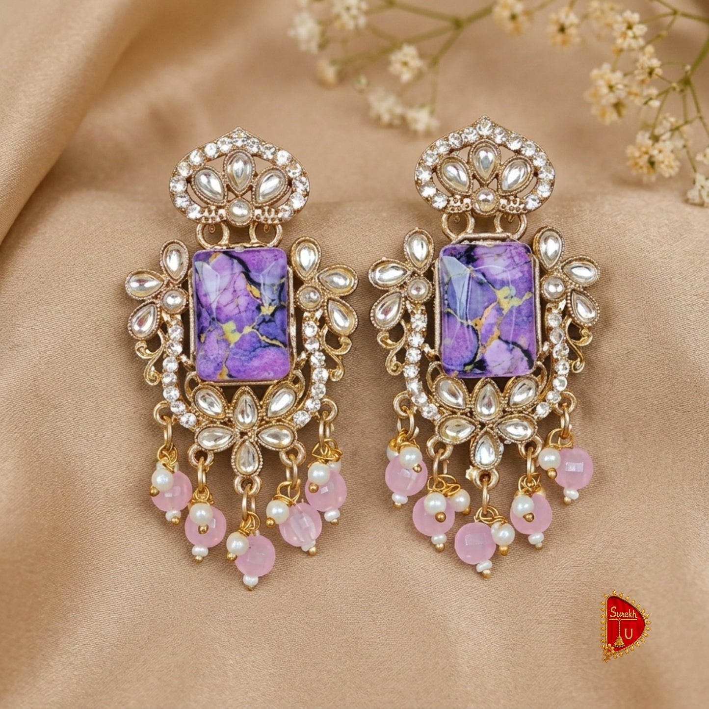 Lavender Floral Stones Latkan