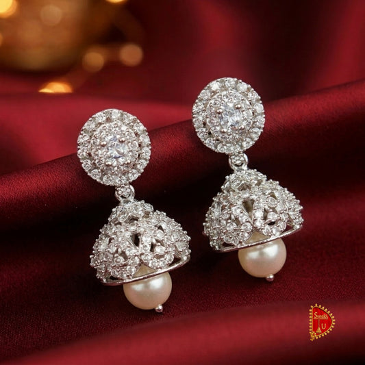 American Diamond Floral Jhumka