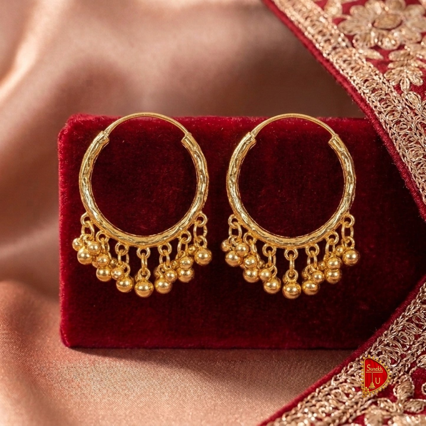 Golden Charm Hoops