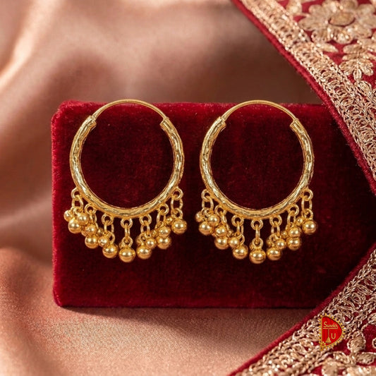 Golden Charm Hoops
