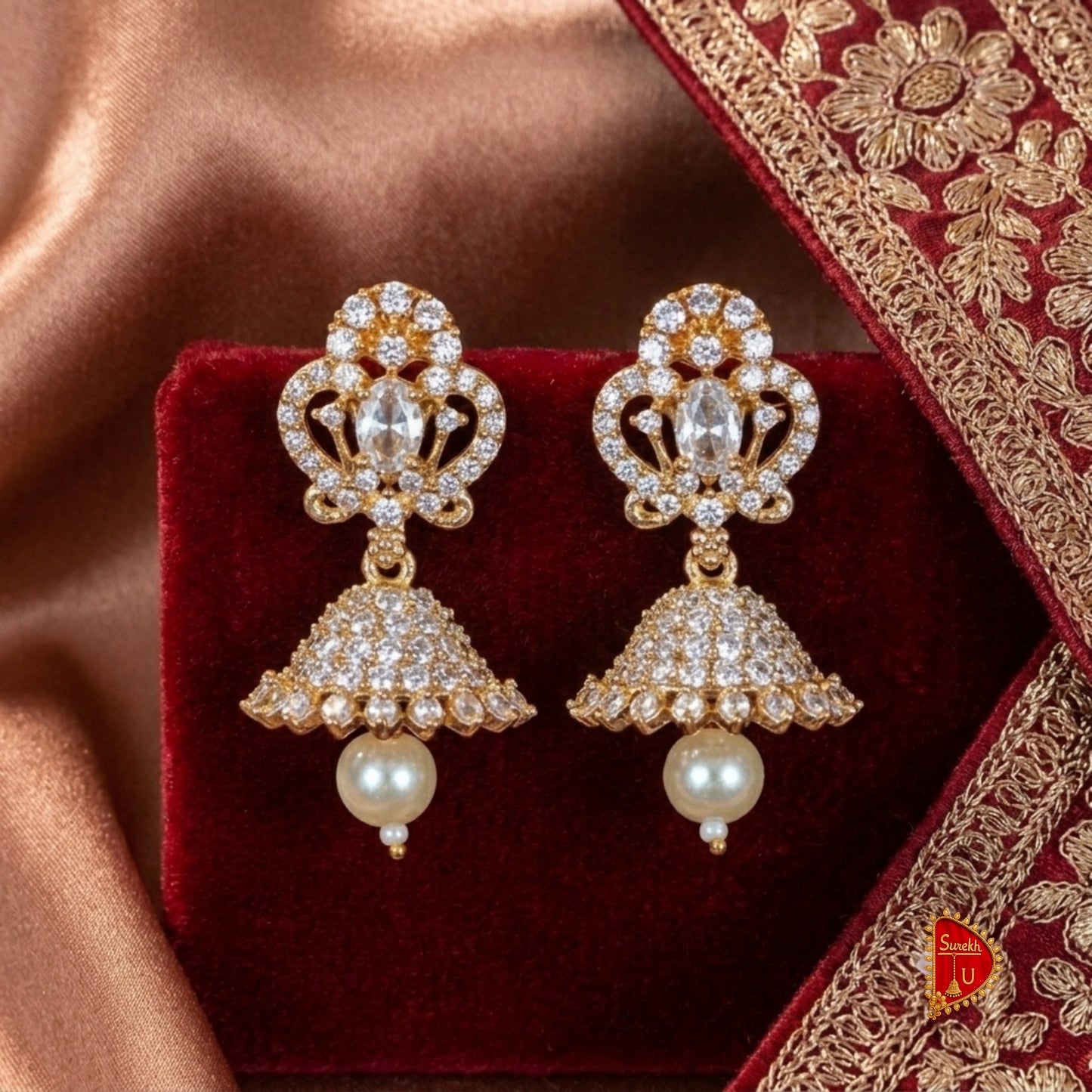 American Diamond Cone Jhumki