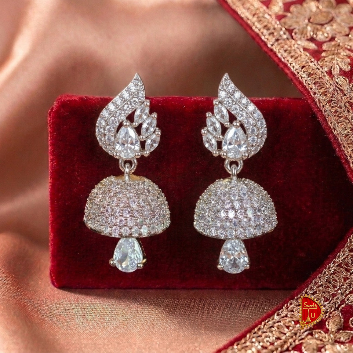 AD Silver Jhumki medium