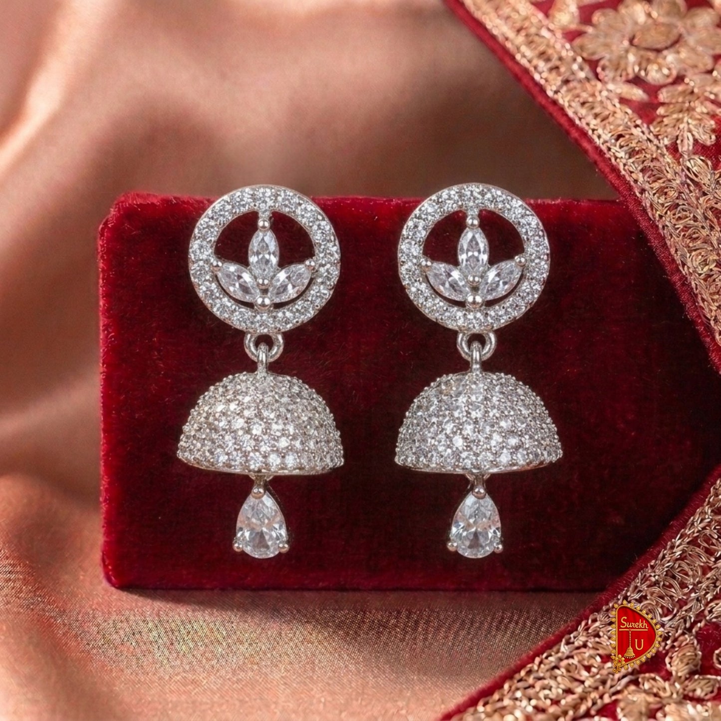 AD Round Floral Jhumki