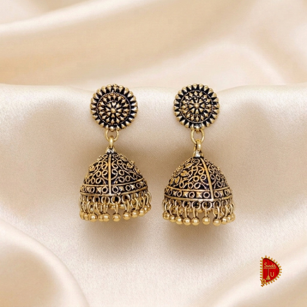 Oxidized Golden Dome Jhumki