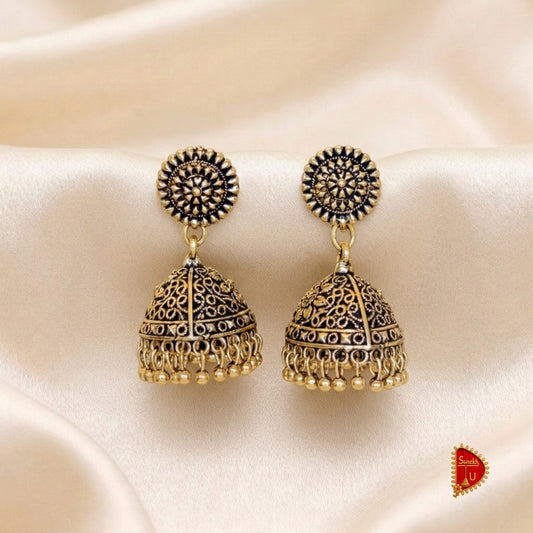 Oxidized Golden Dome Jhumki