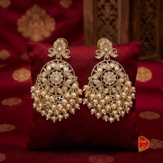Rosegold Beads Bud Chandbali