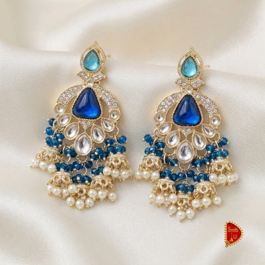 Royal Blue Chandbali Jhumki