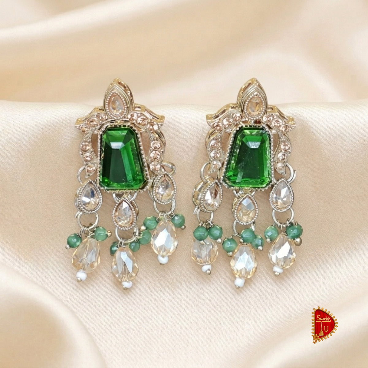 Bottle Green Rosegold Dangler