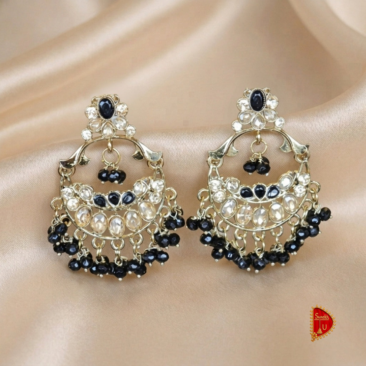 Black Stones Chandbali