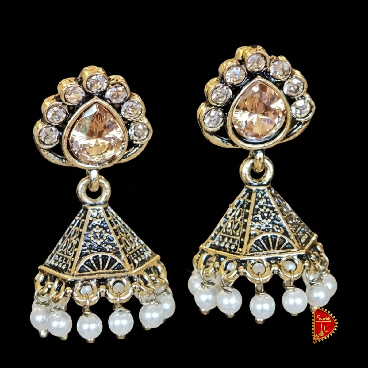 Antique rosegold Bud Jhumki