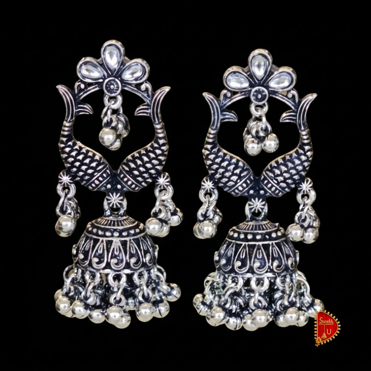 Matsya Oxidized Jhumki
