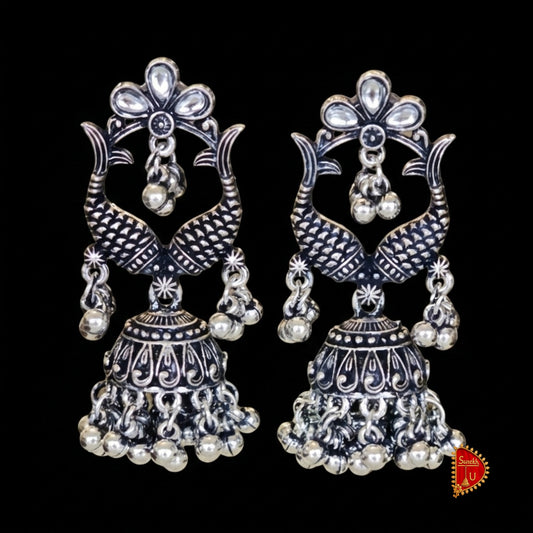 Matsya Oxidized Jhumki