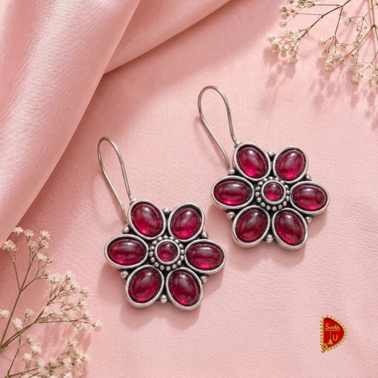 Pink Stud Floral Dangler
