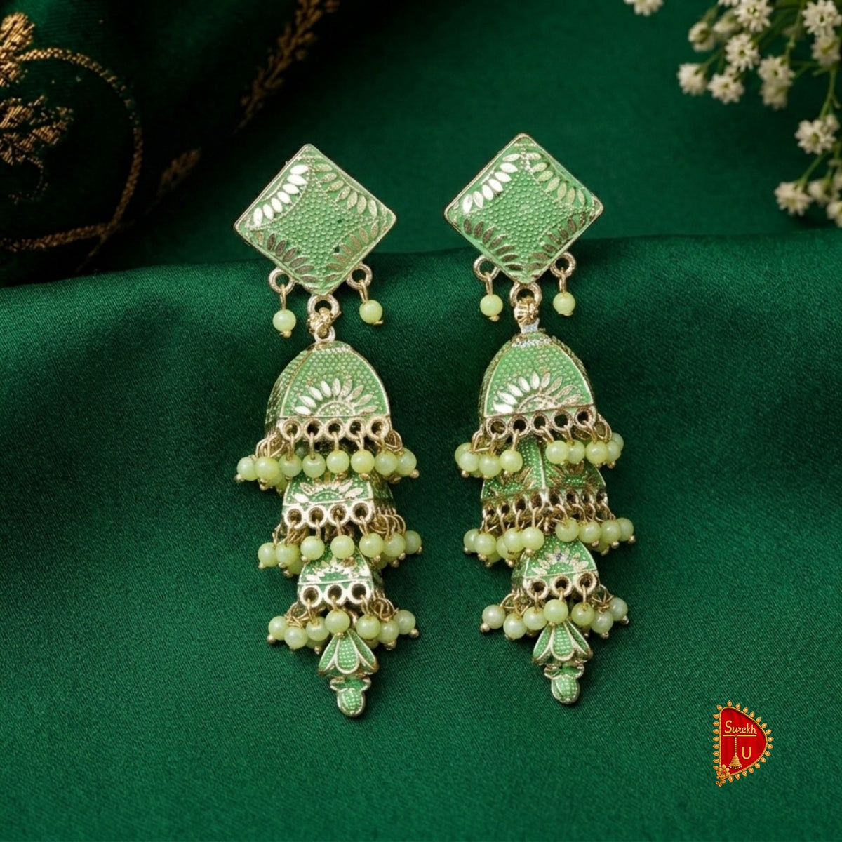 Pista Multilayered Jhumki