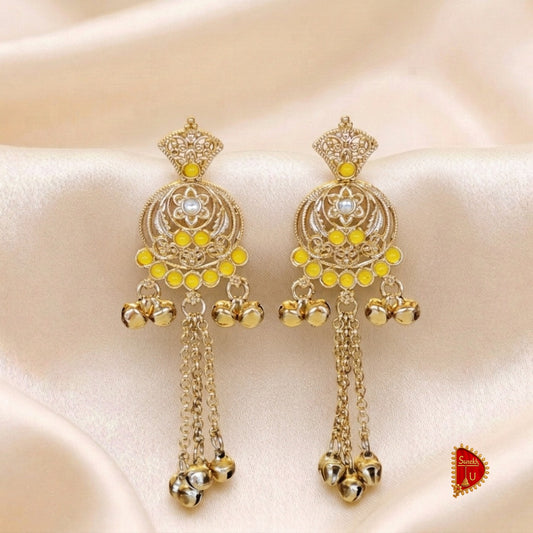 Yellow Golden Kashmiri Chandbali