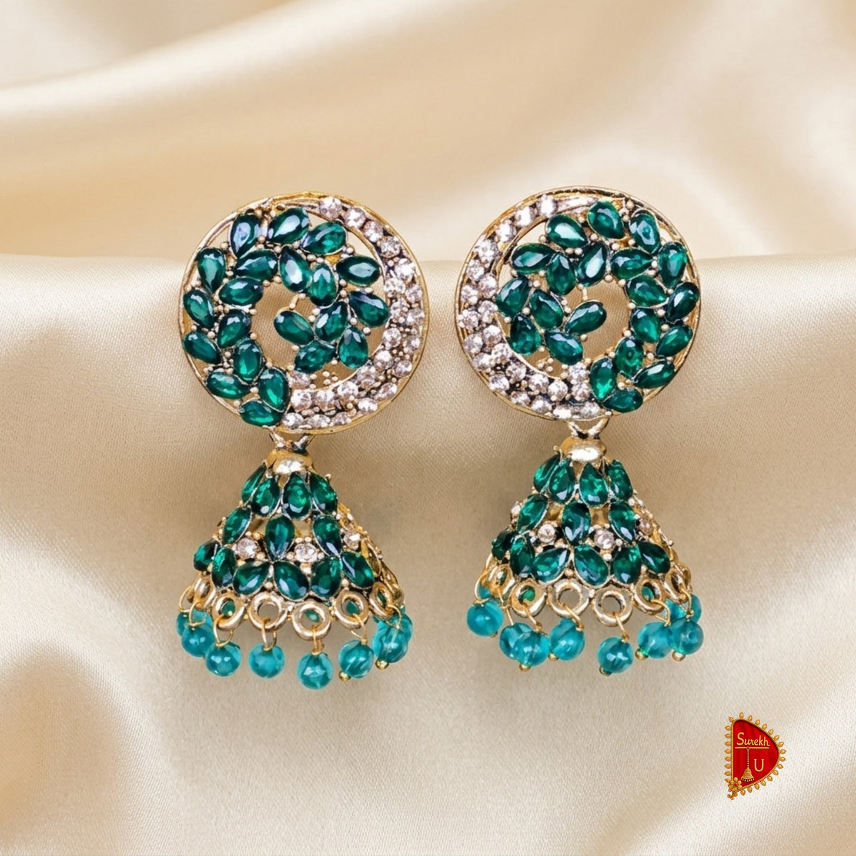 Bottle Green round Jhumki