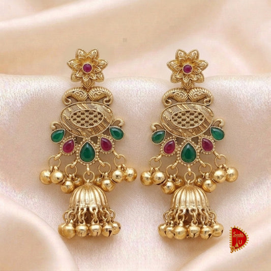 Kashmiri Antique Golden Jhumki