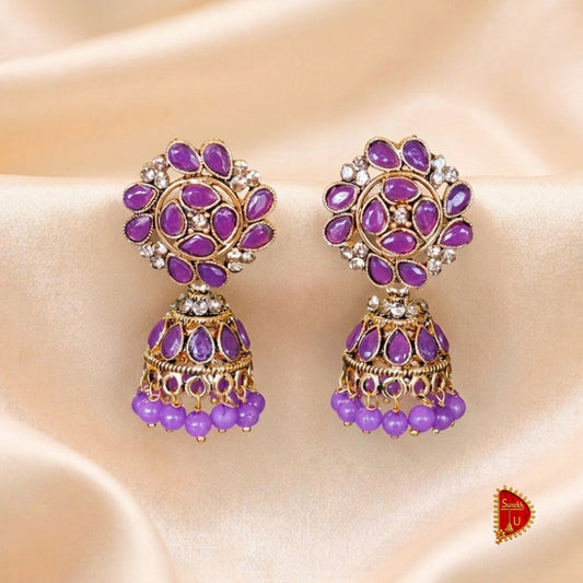 Violet Stones medium Jhumki