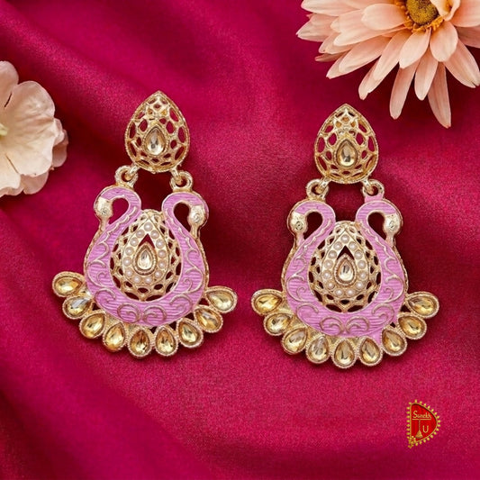 Pink Peacock Royal Chandbali