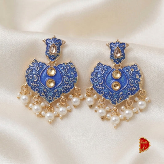 Royal Blue Heart Chandbali