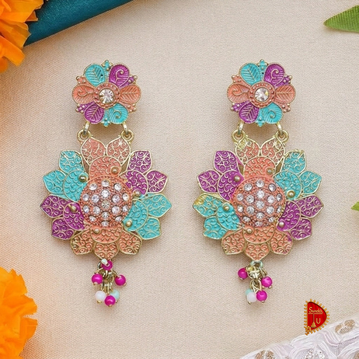 Multicoloured Floral Latkan