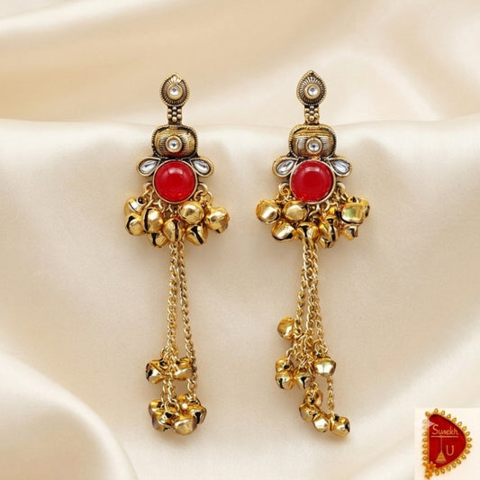 Red Kashmiri Ghungroo Golden Latkan