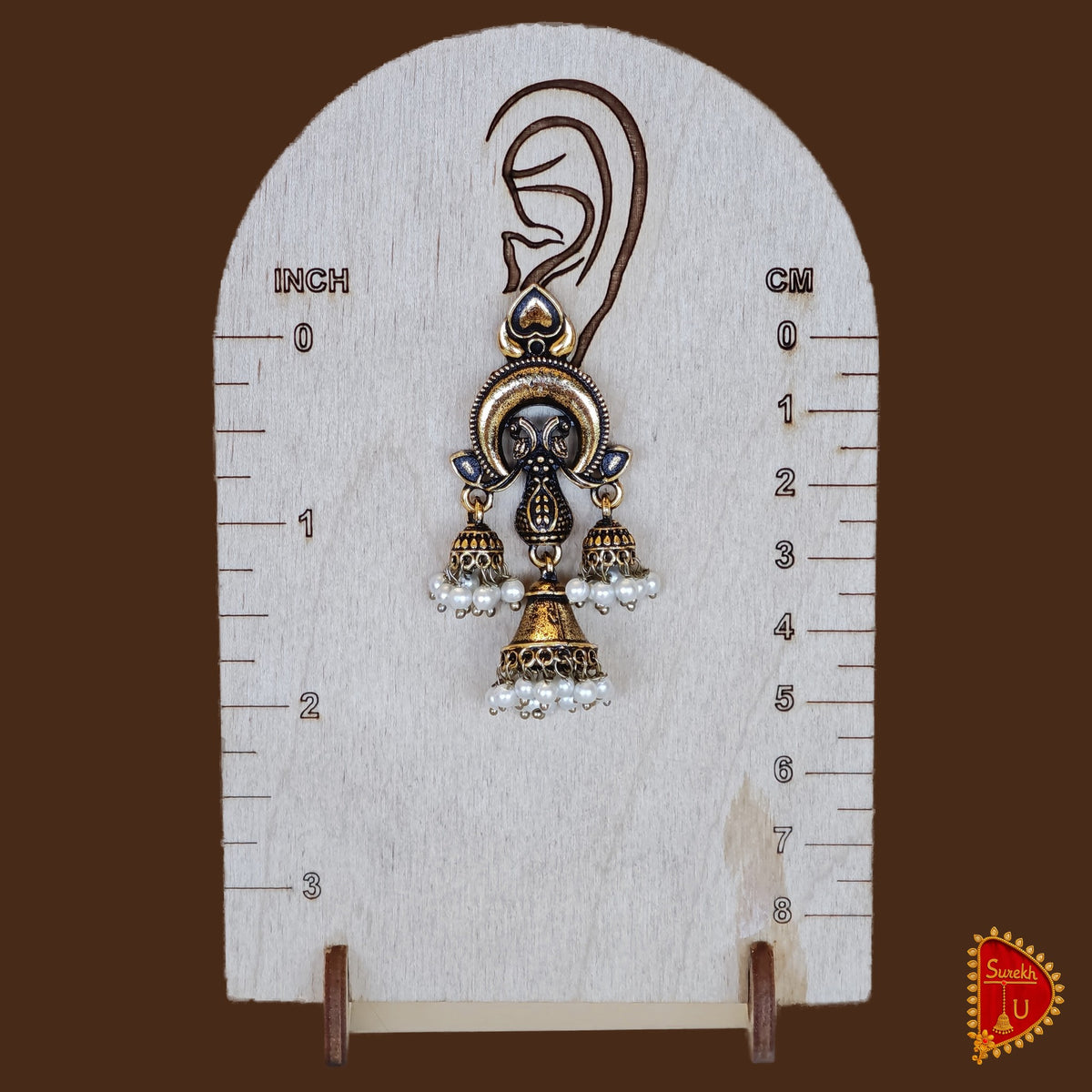 Antique Golden Peacock Jhumki