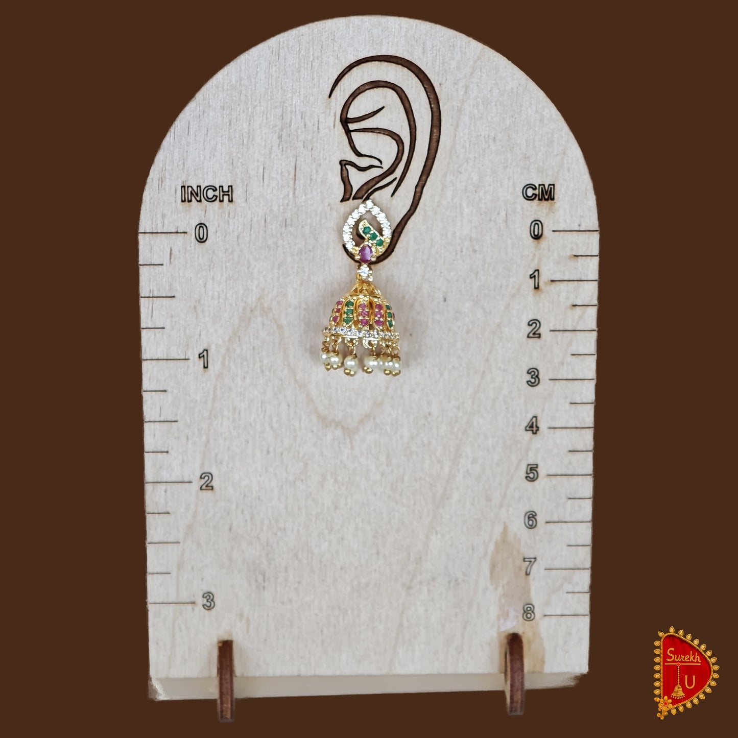 Mixed Stones AD Jhumki