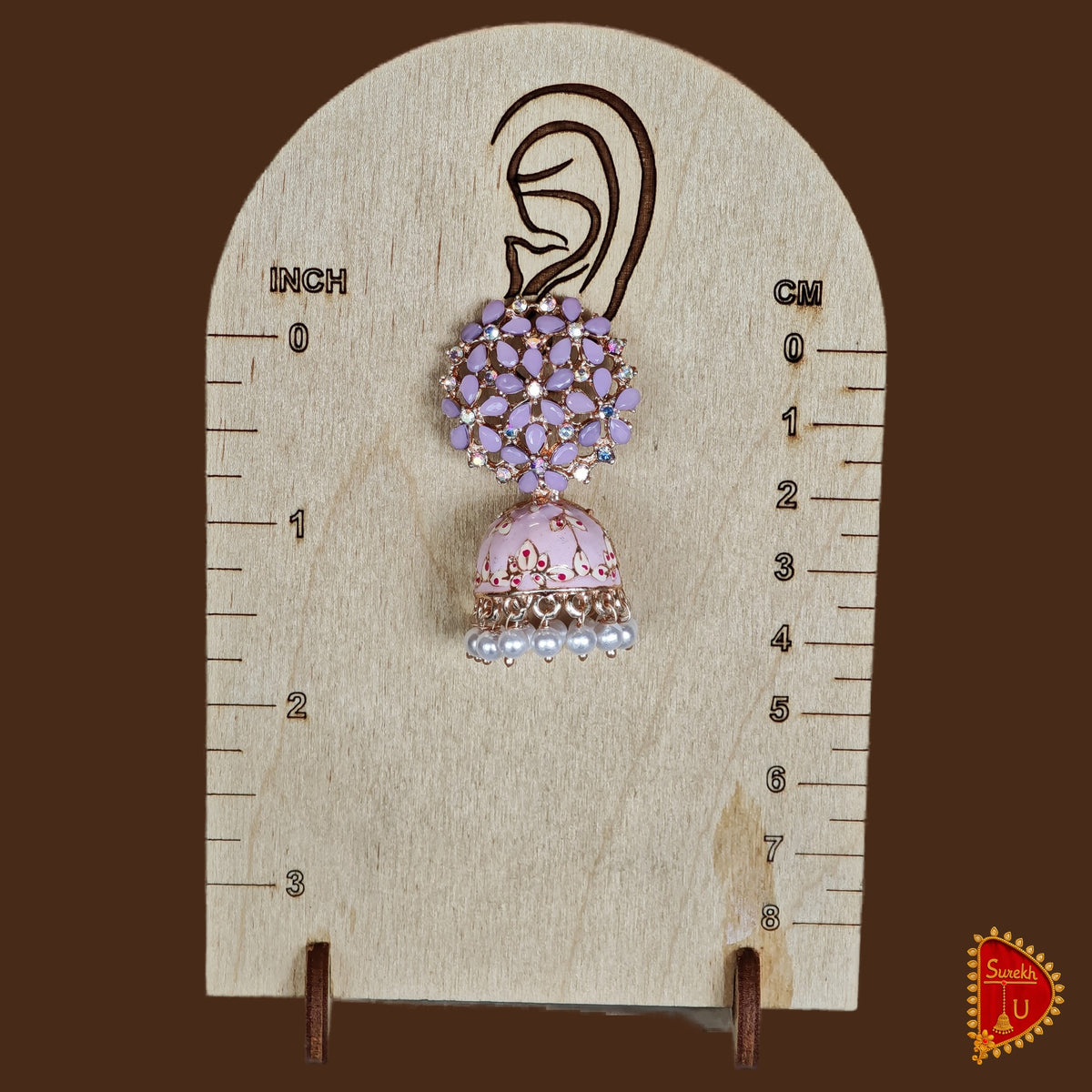 Lavender Floral Meena Jhumki
