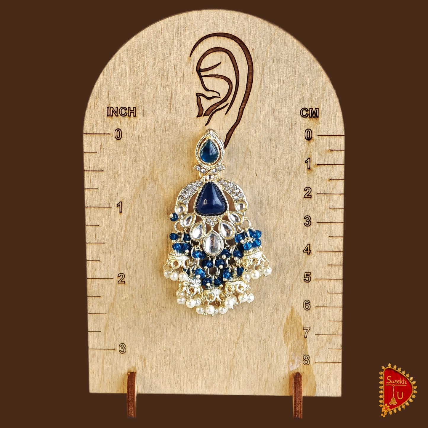 Royal Blue Chandbali Jhumki