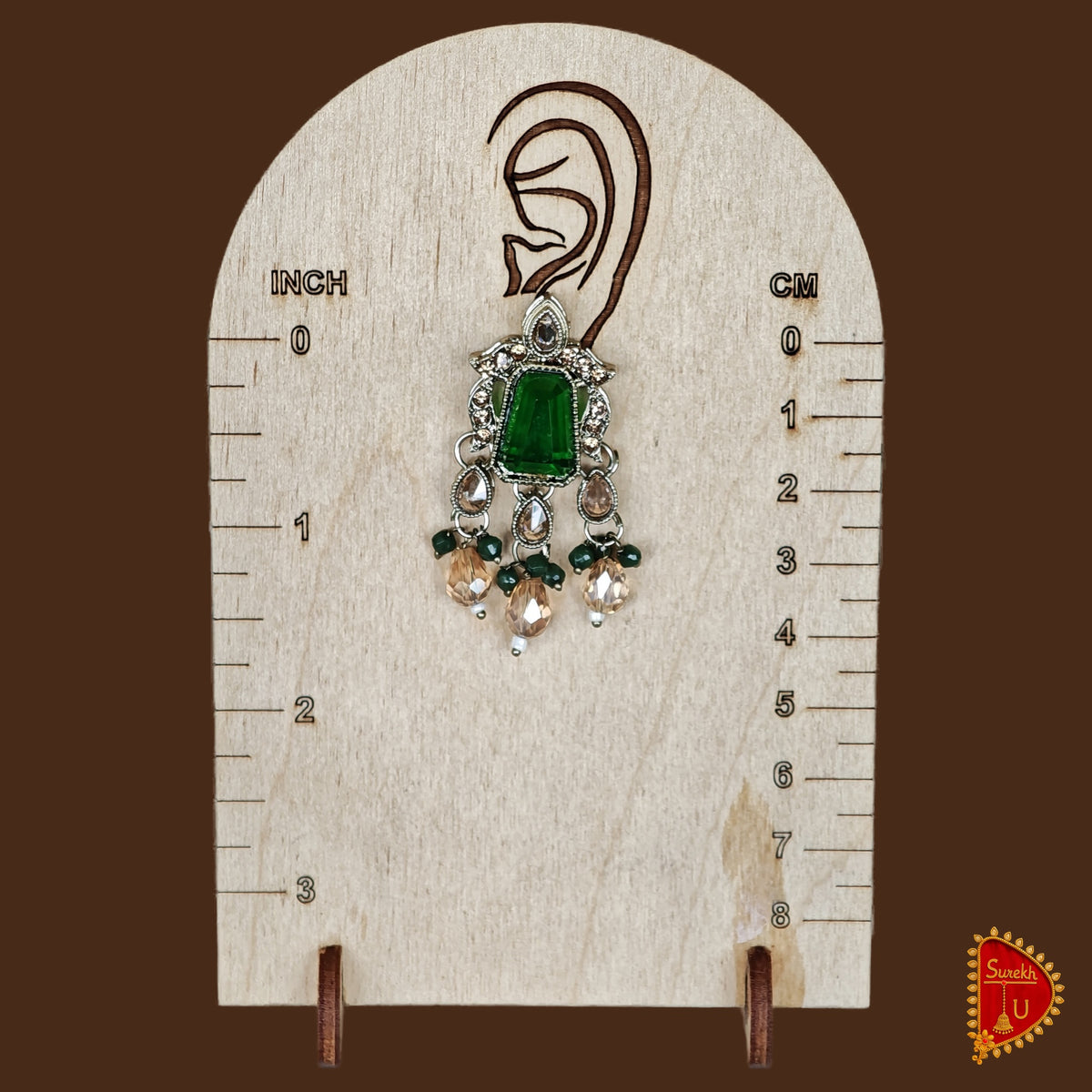 Bottle Green Rosegold Dangler