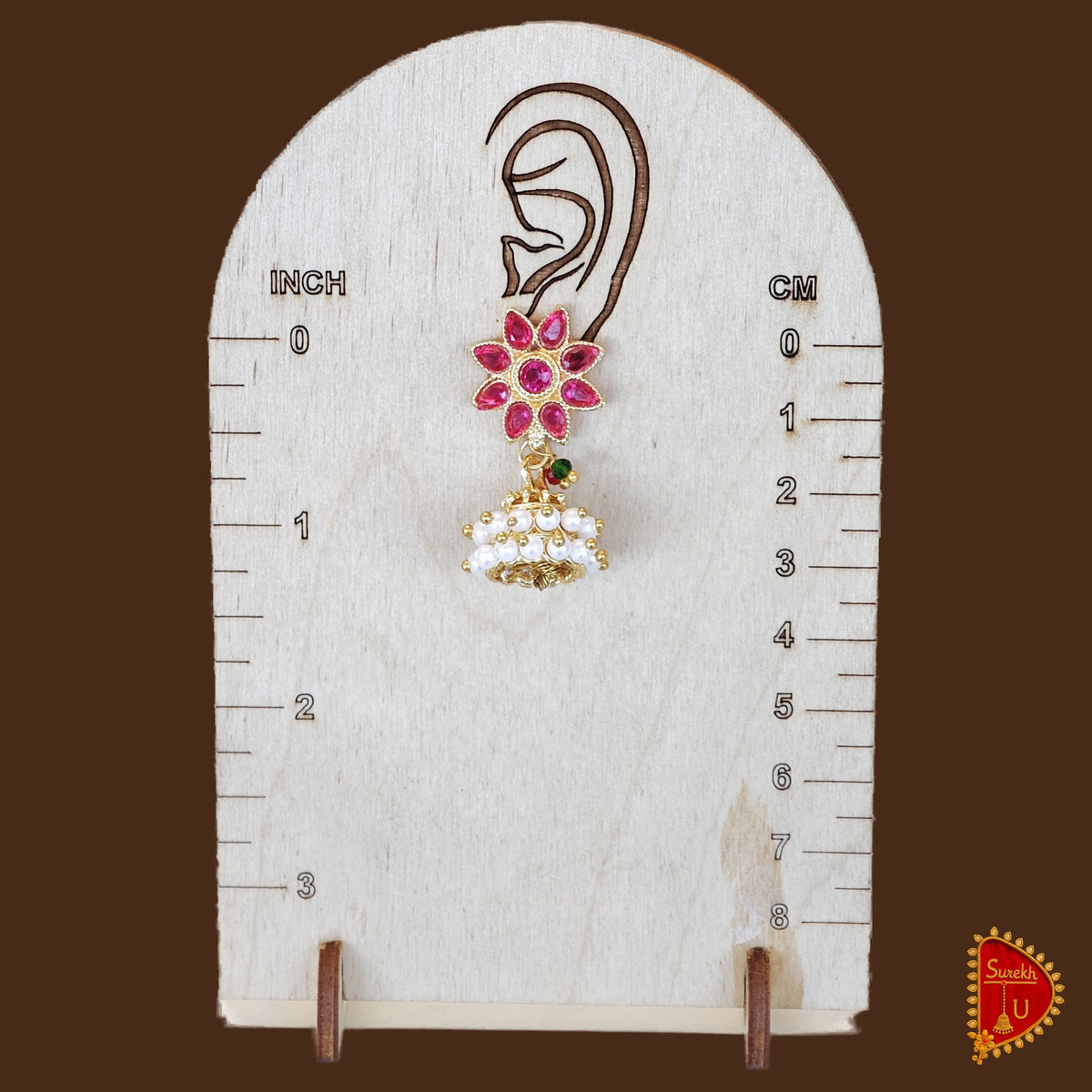 Maharashtrian Floral Pink Jhumki