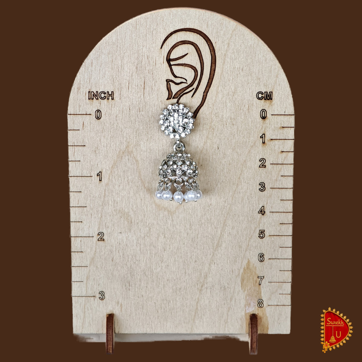 Silver Stones round Jhumki