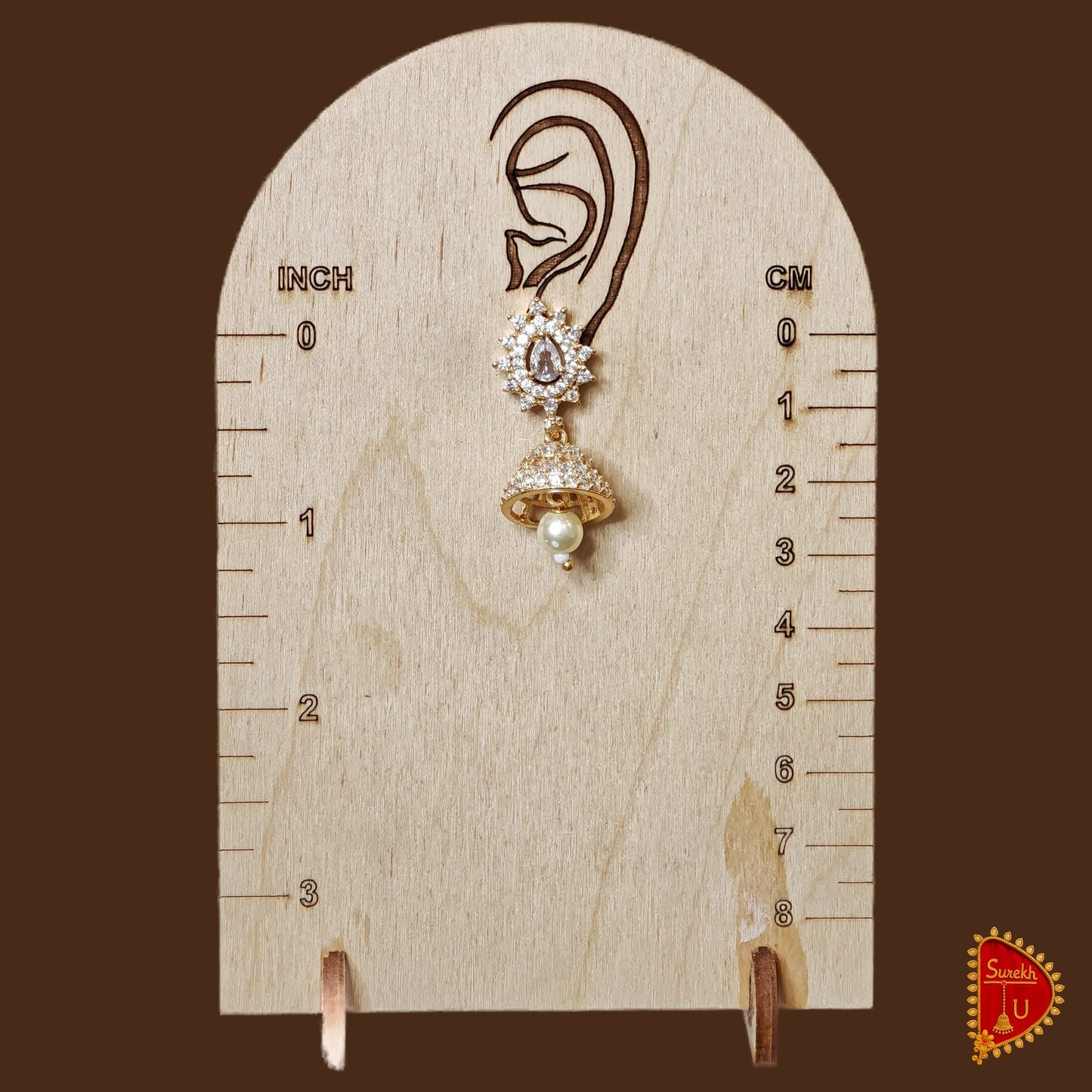 Silver Stones Golden base Jhumki