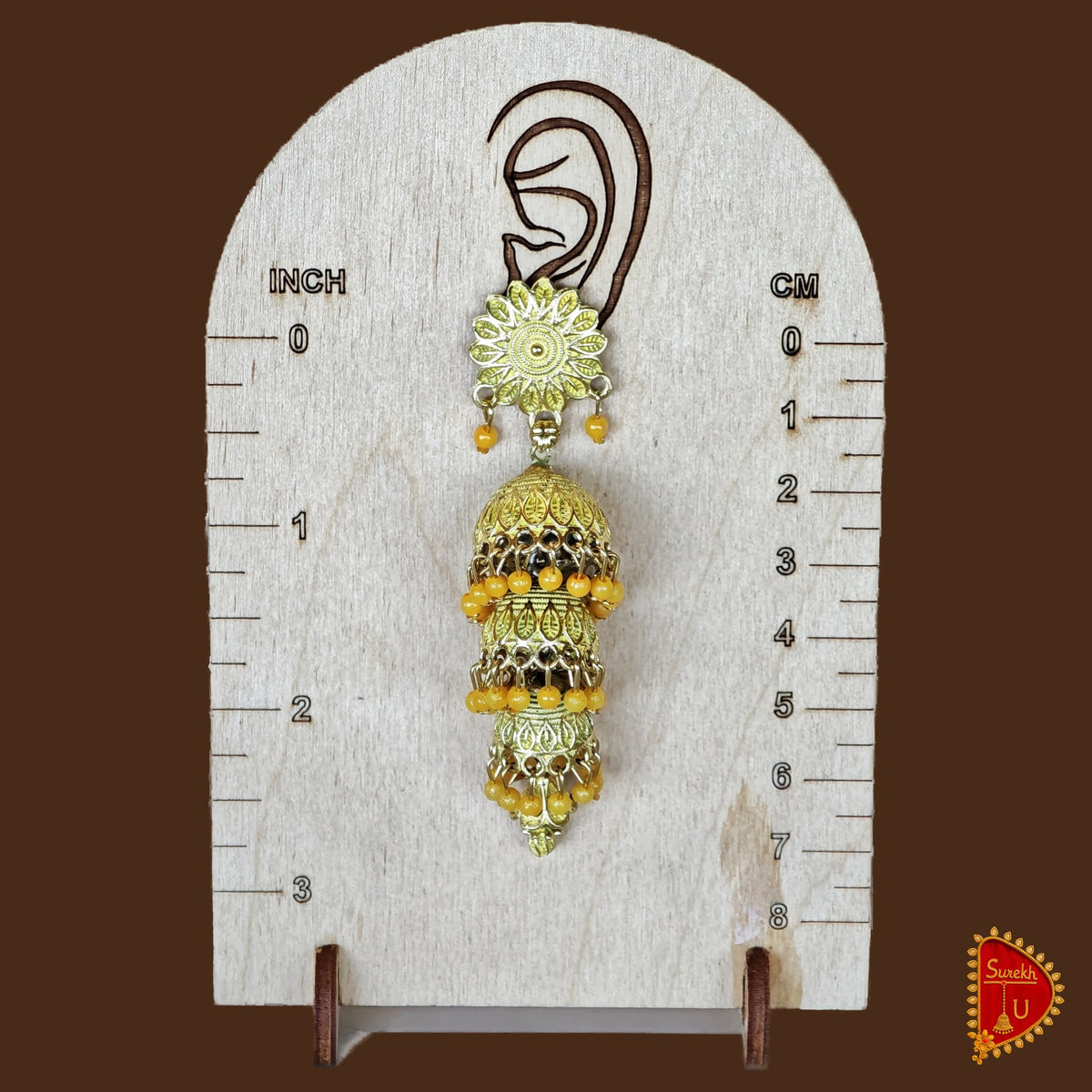 Yellow Layered Jhumki
