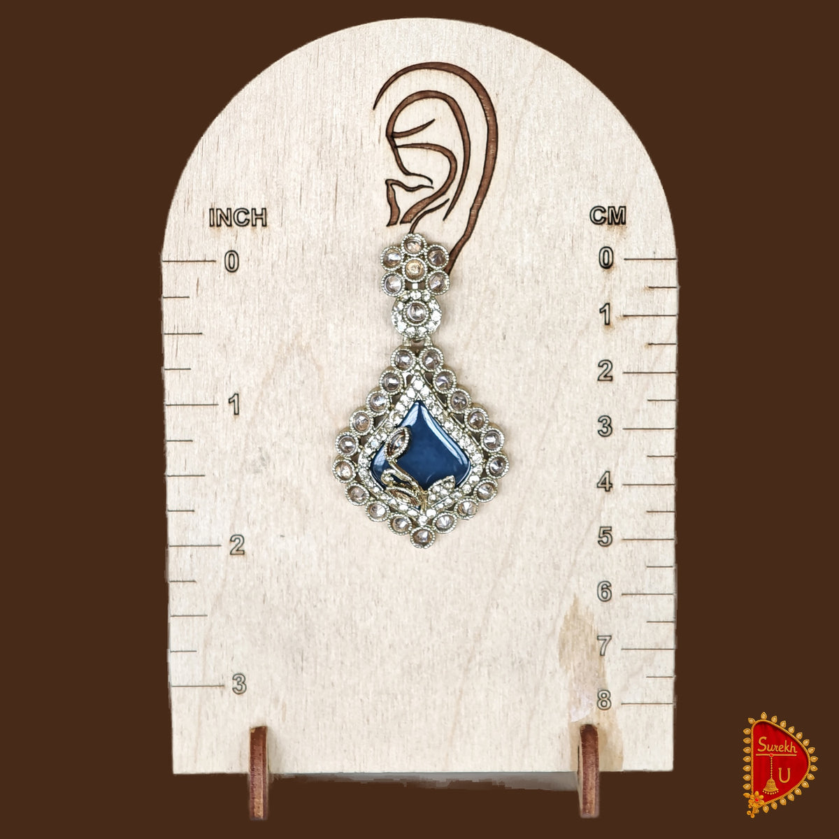 Blue Floral Rosegold Dangler