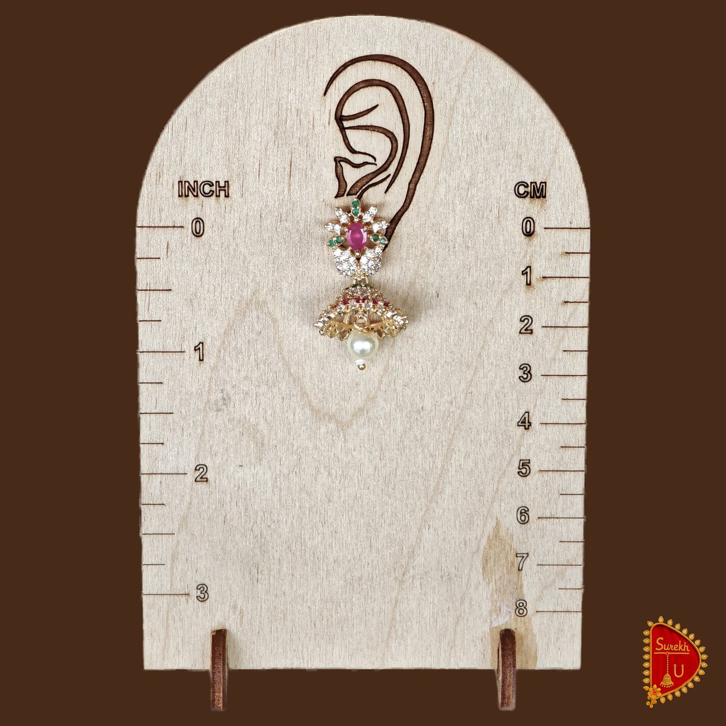 Floral AD Cone Pearl Jhumki