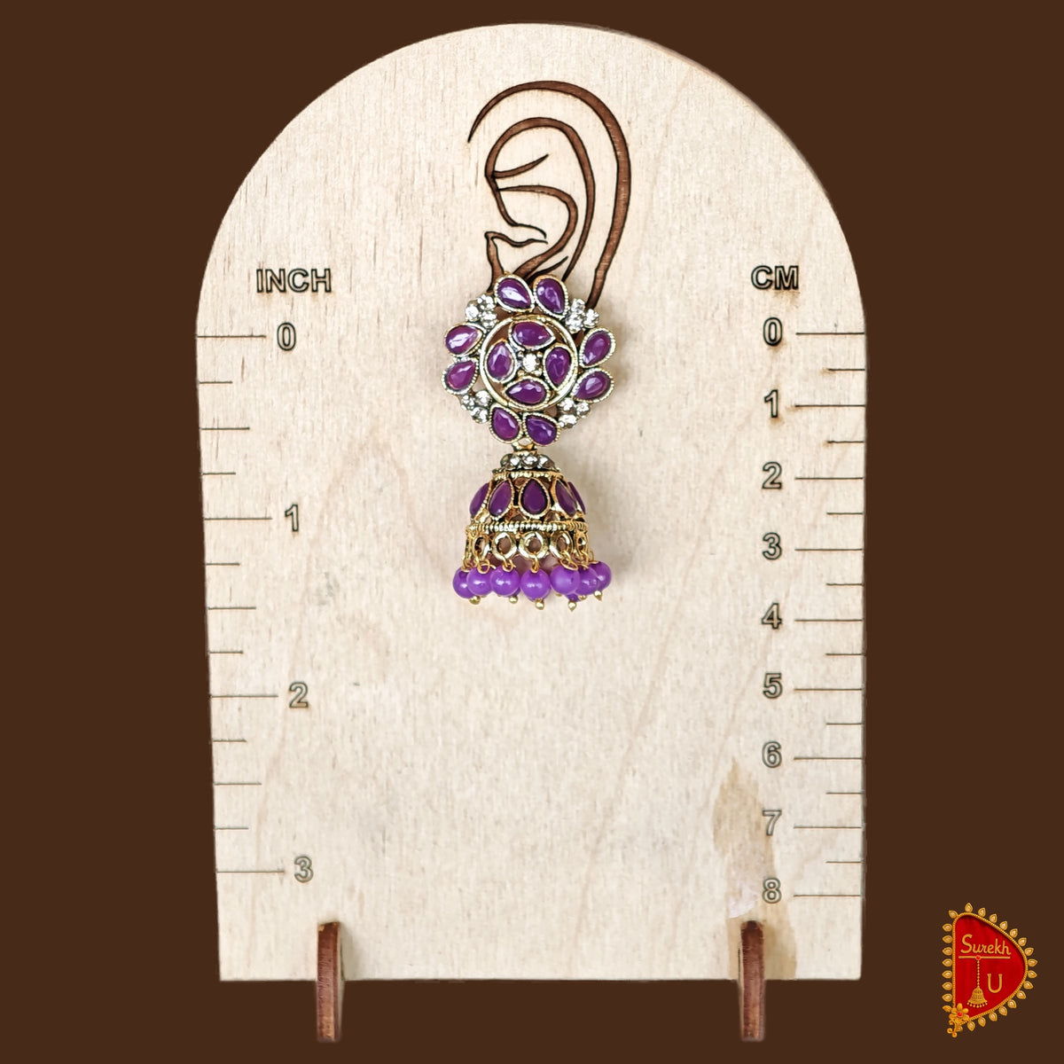 Violet Stones medium Jhumki