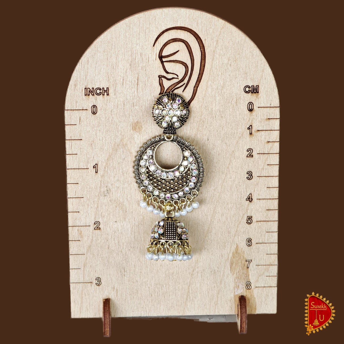 Oxidised Golden Chandbali Jhumki
