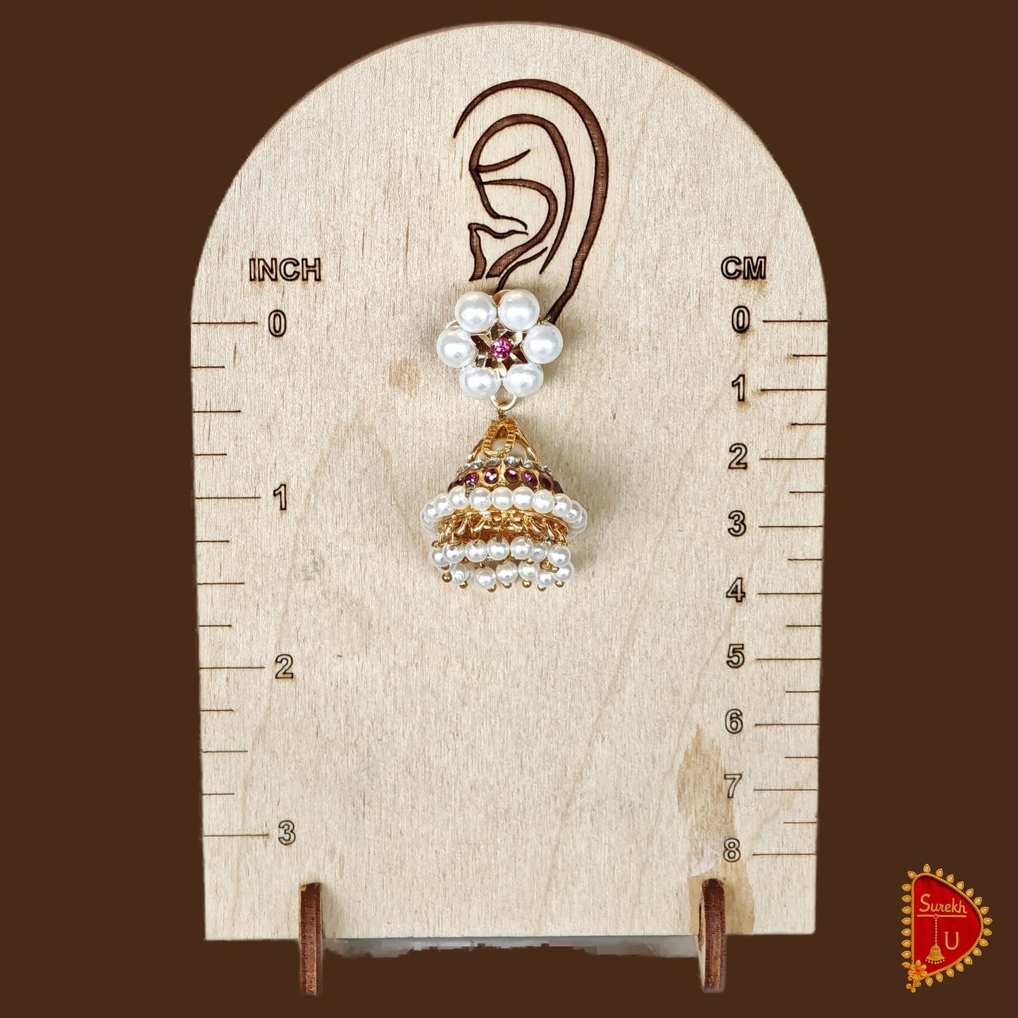Moti Maharashtrian Pink stud Jhumki