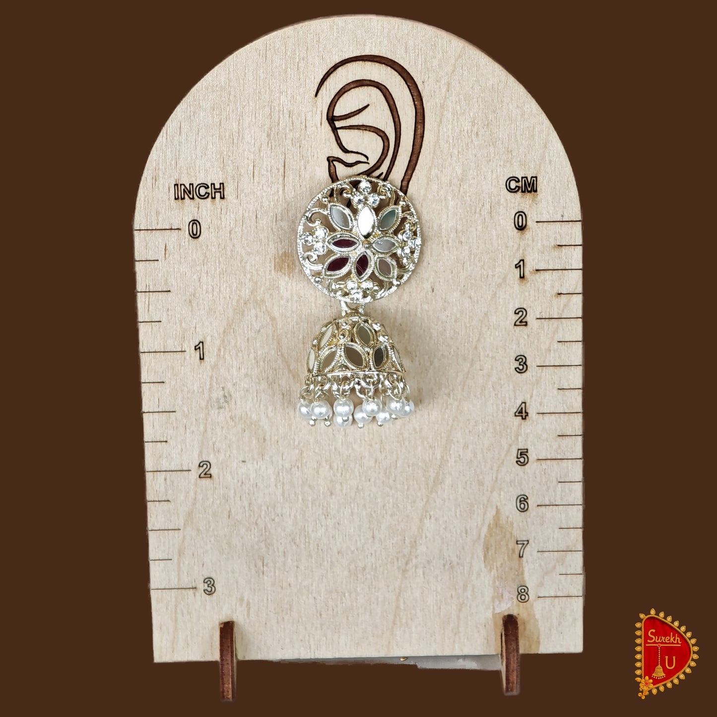 Silver Mirror Jhumki