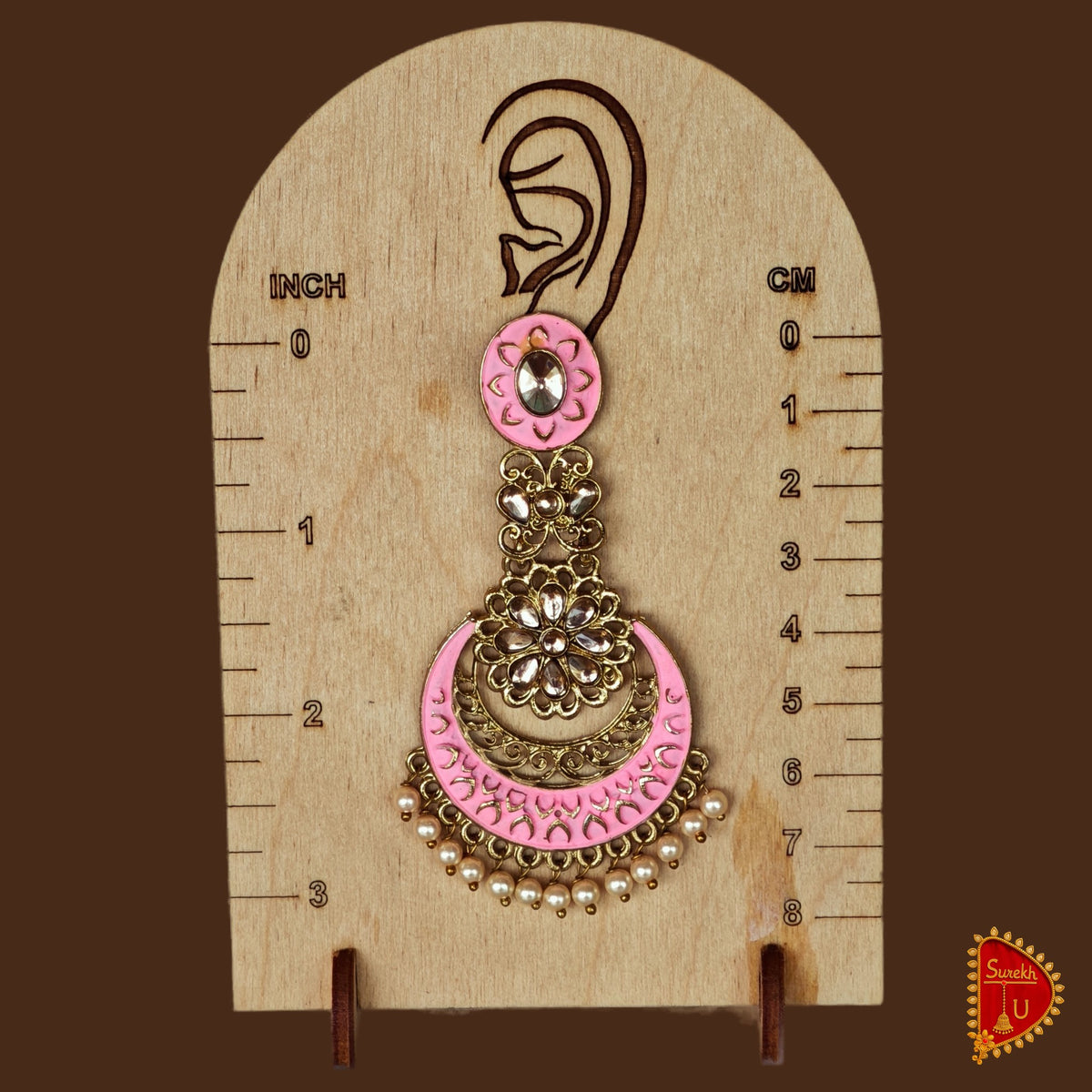 Pink Royal Latkan Floral Chandbali