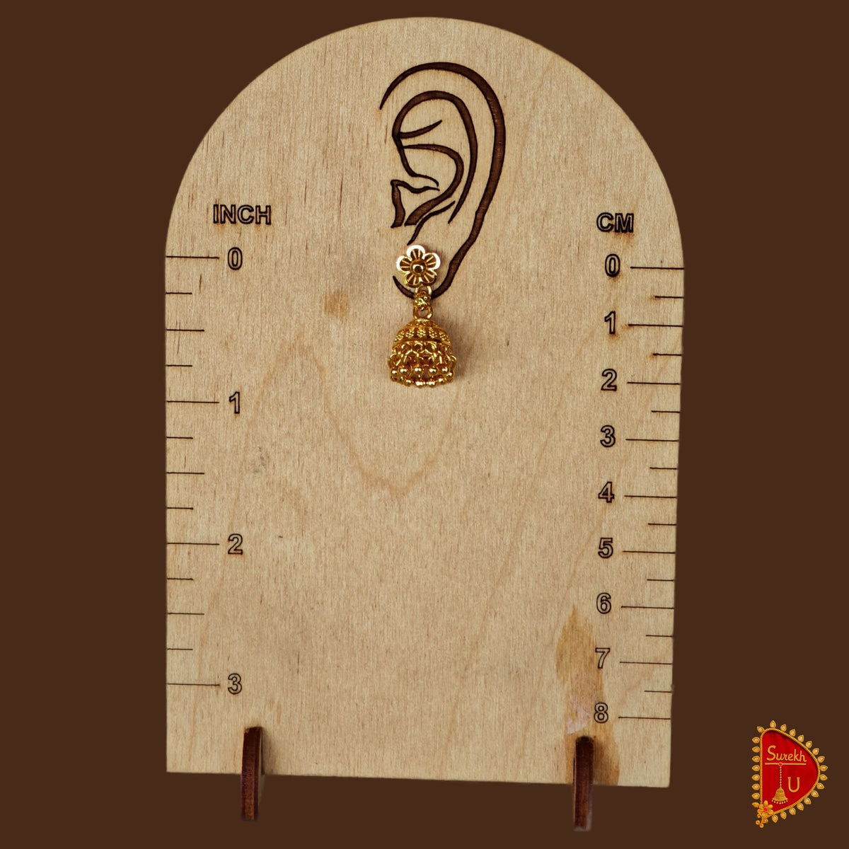 Maharshtrian Golden Floral small Jhumki