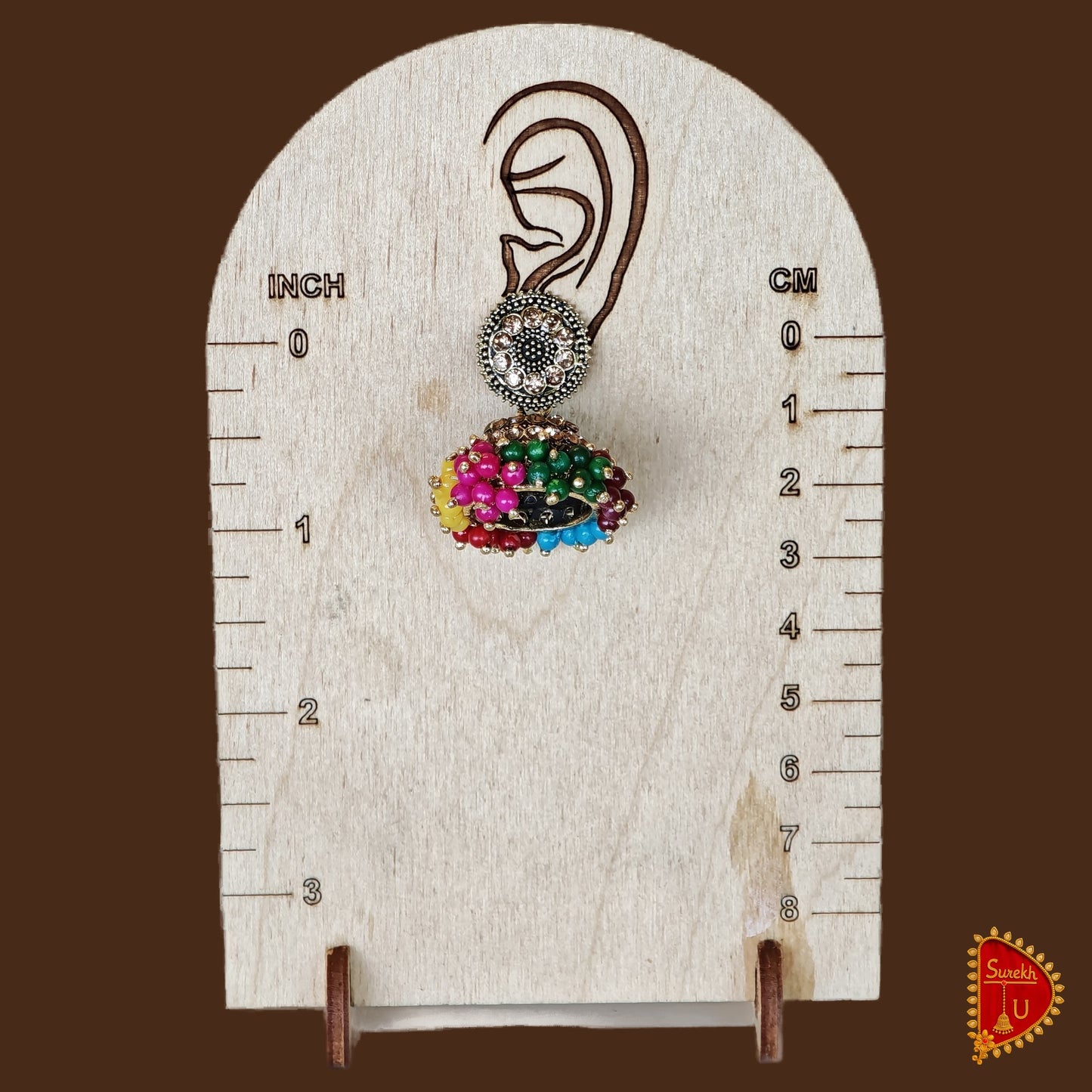 Multicoloured Round Jhumki medium