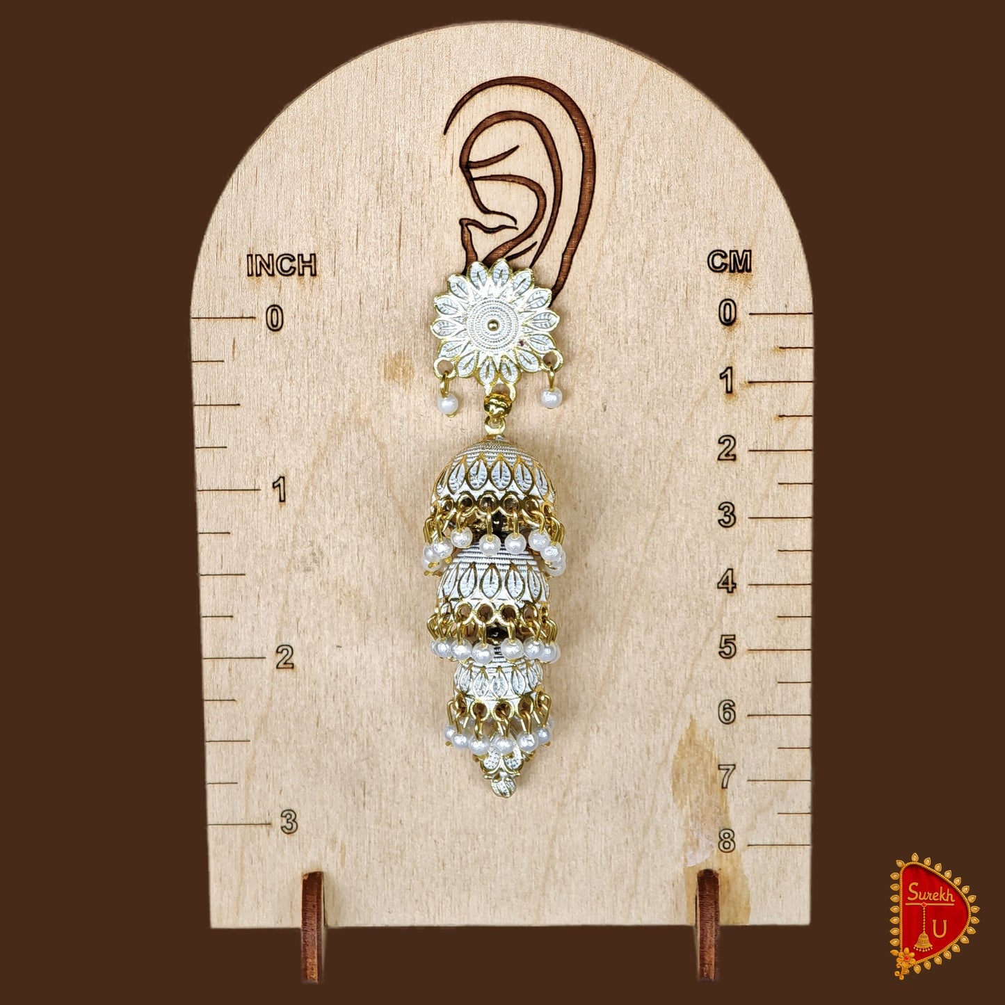 White Multilayered Jhumki