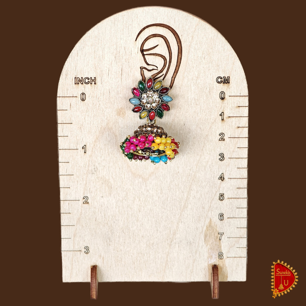 Multicoloured Floral chakri Jhumki