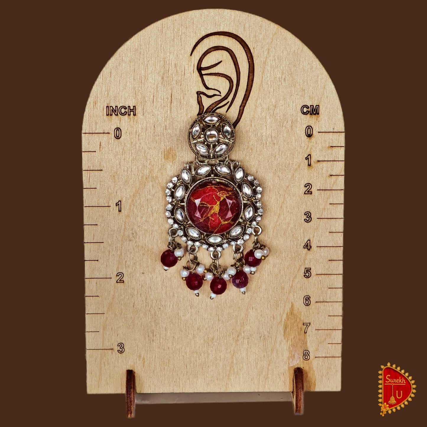Red Floral Stones Latkan